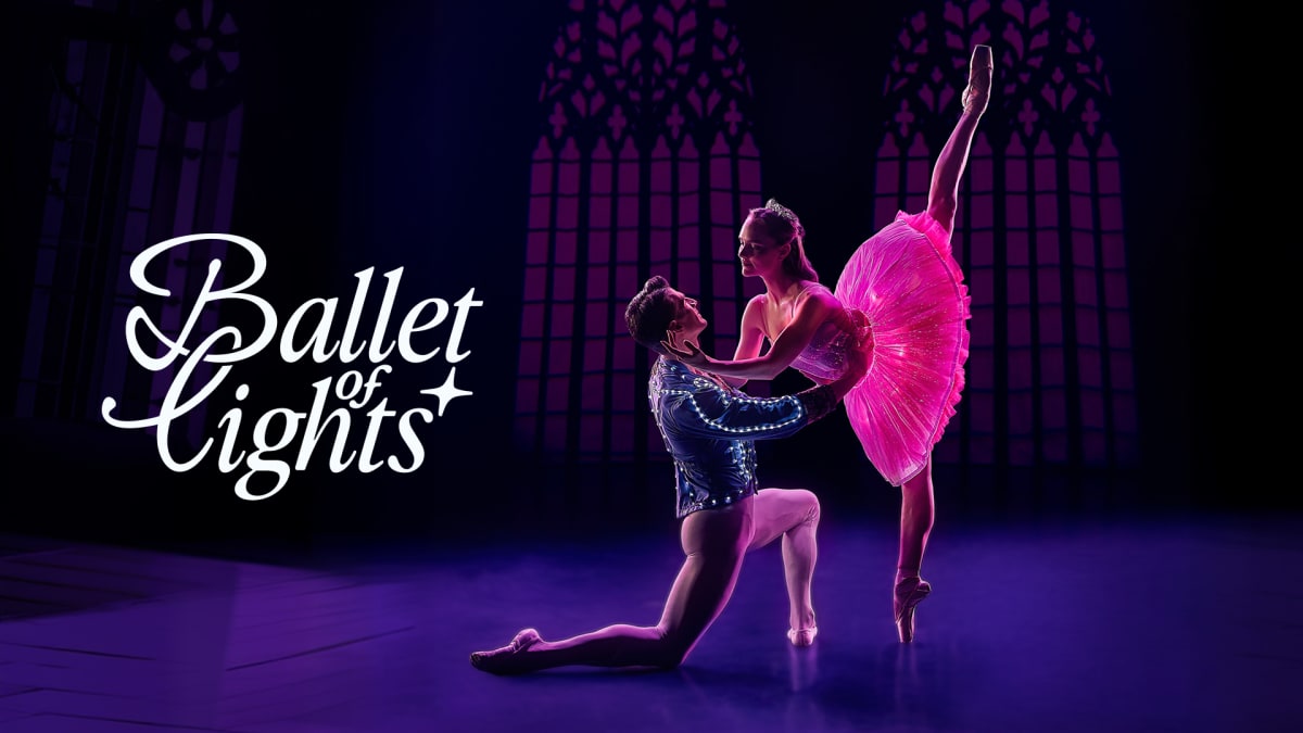 Ballet of Lights: Sleeping Beauty, dancers in glowing costumes on a darkened stage
